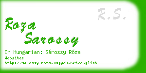 roza sarossy business card