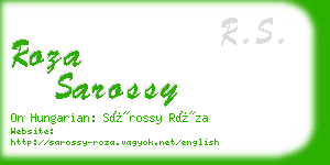 roza sarossy business card